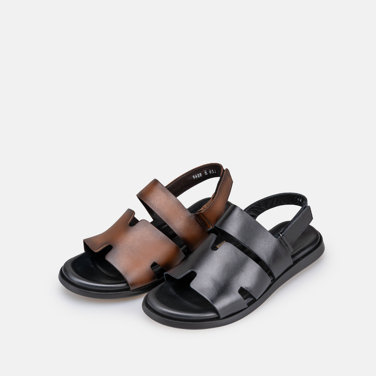 Volzak 5428 Sandale en cuir Marron Vintage