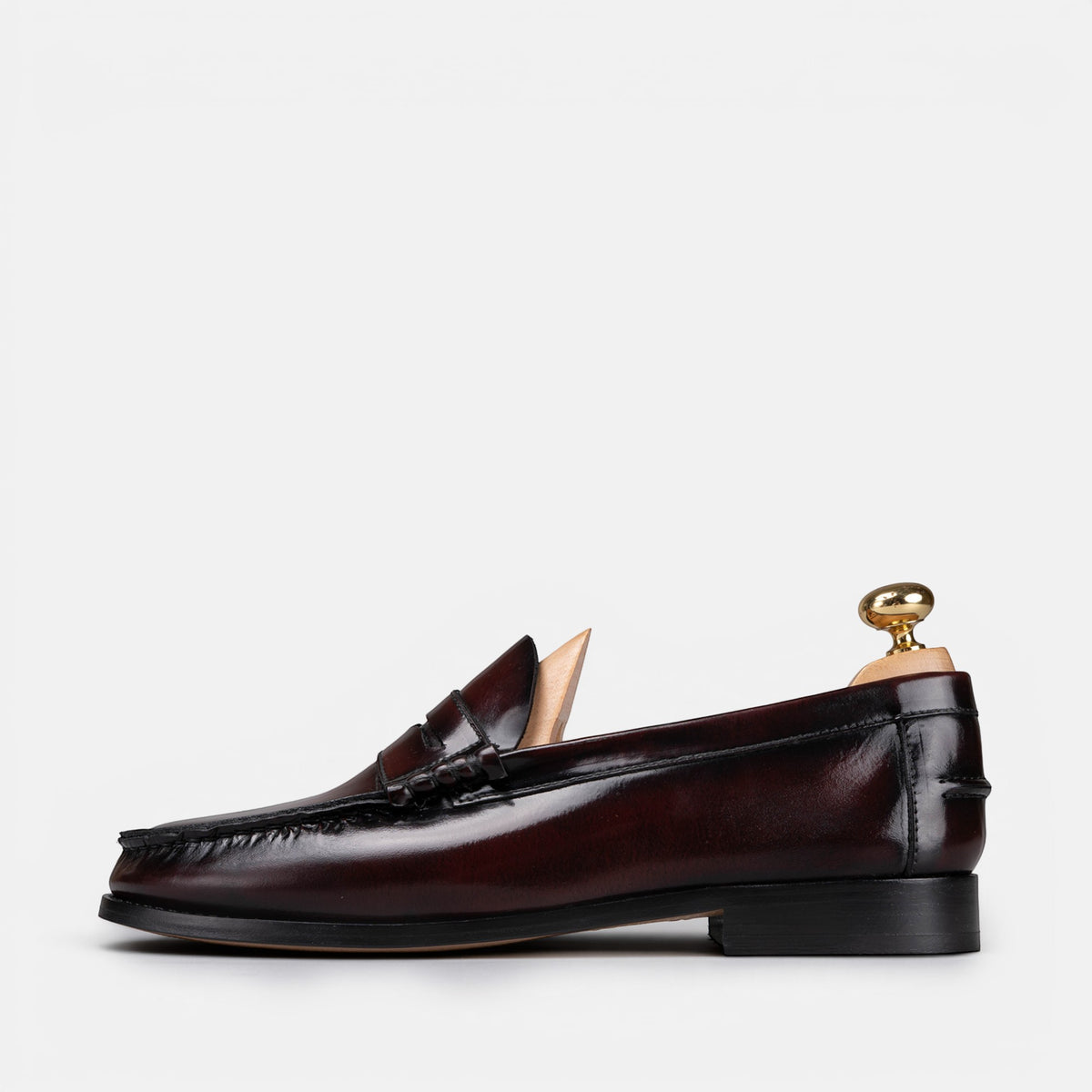 Volzak 315 Mocassin penny en cuir Démasquable Bordeaux