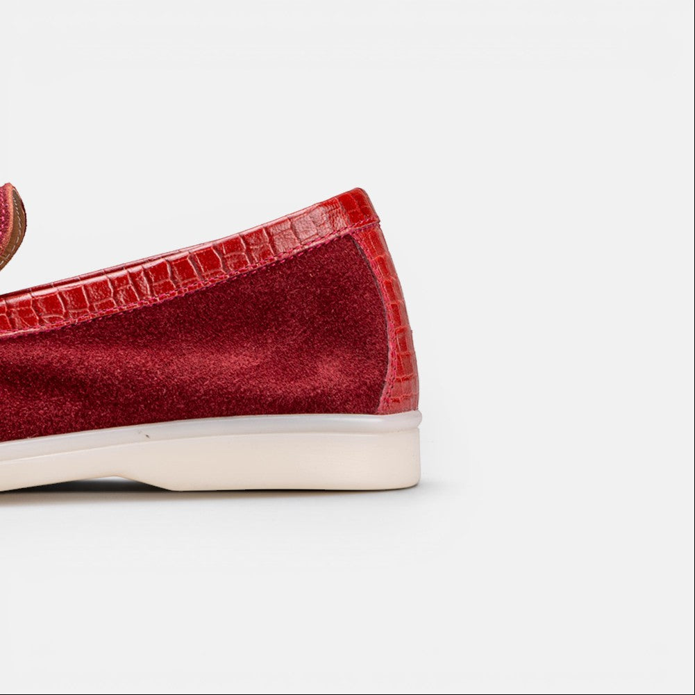 Volzak 32 s mocassin en daim Bordeaux