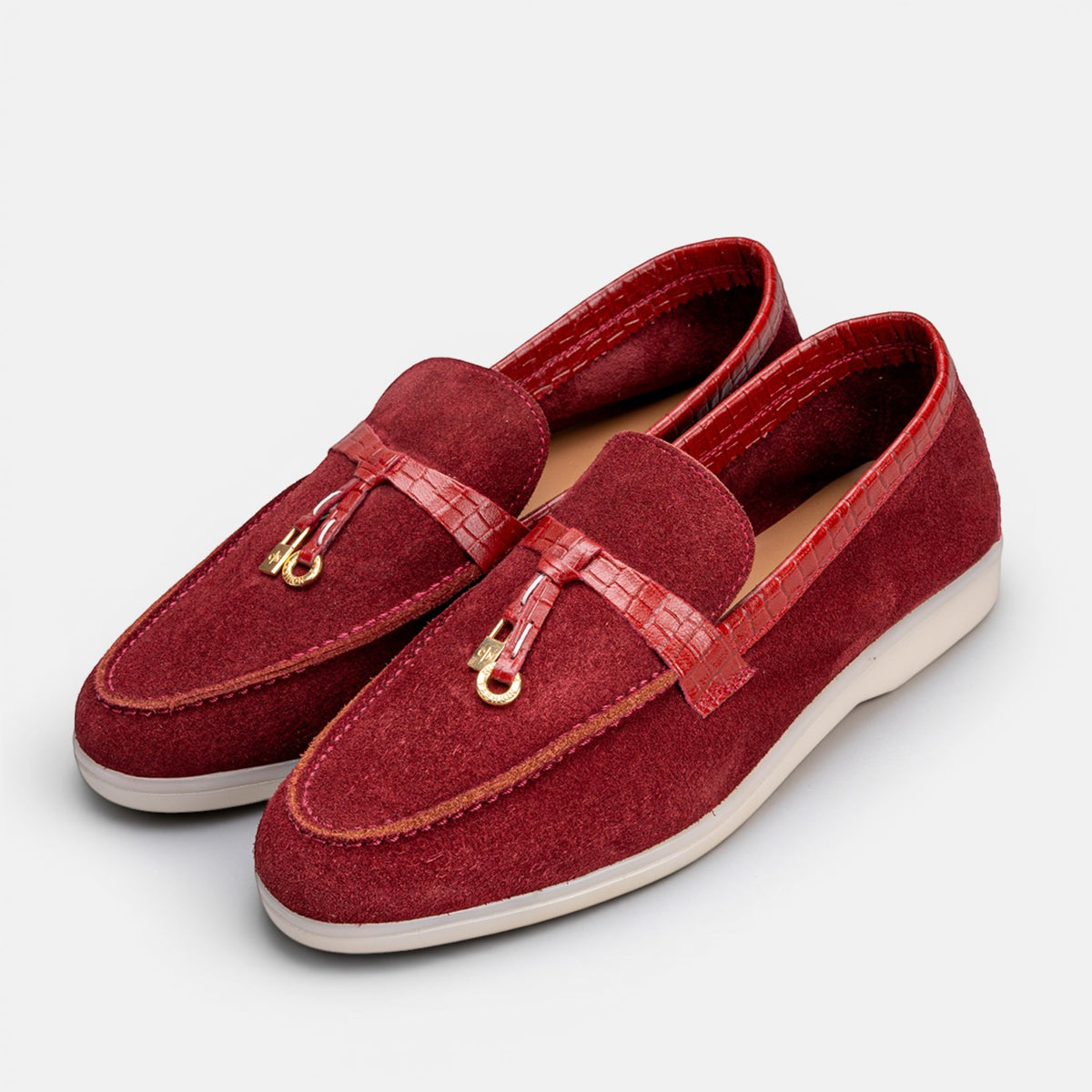 Volzak 32 s mocassin en daim Bordeaux