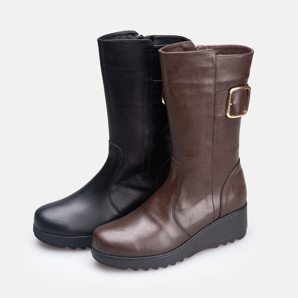 Volzak 4020 Botte genouillère en cuir Noir