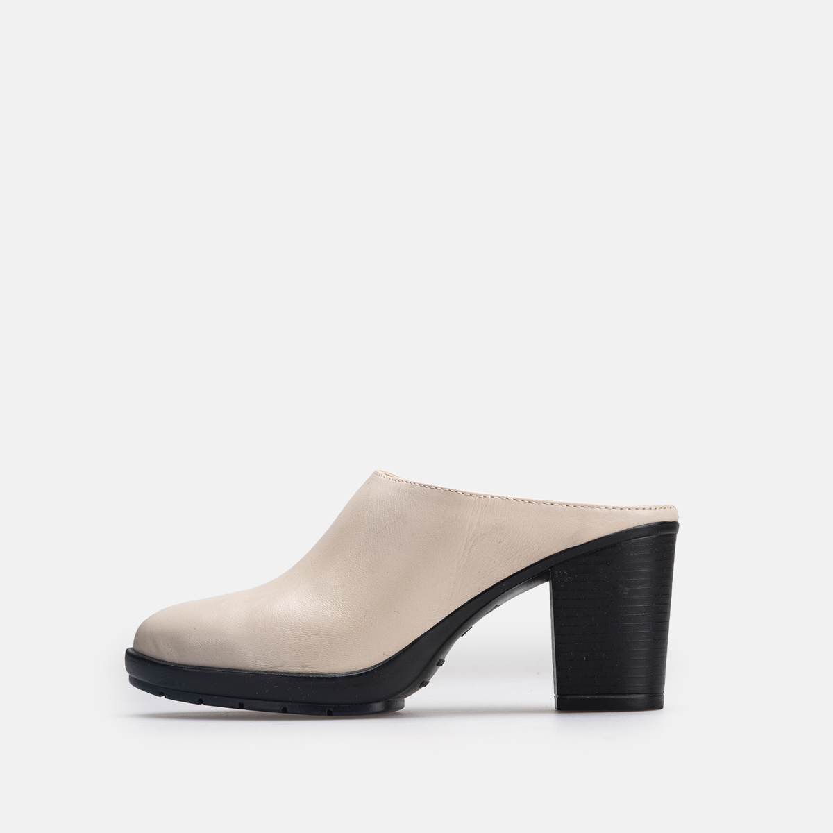 Volzak 686 Sabot à talon en cuir Beige