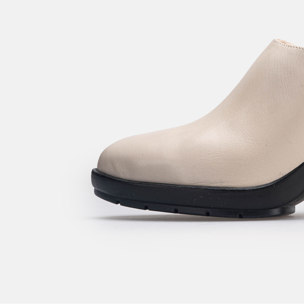 Volzak 686 Sabot à talon en cuir Beige