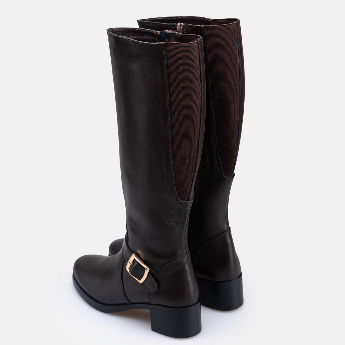 Volzak 066 Botte genouillère en cuir Marron Foncé