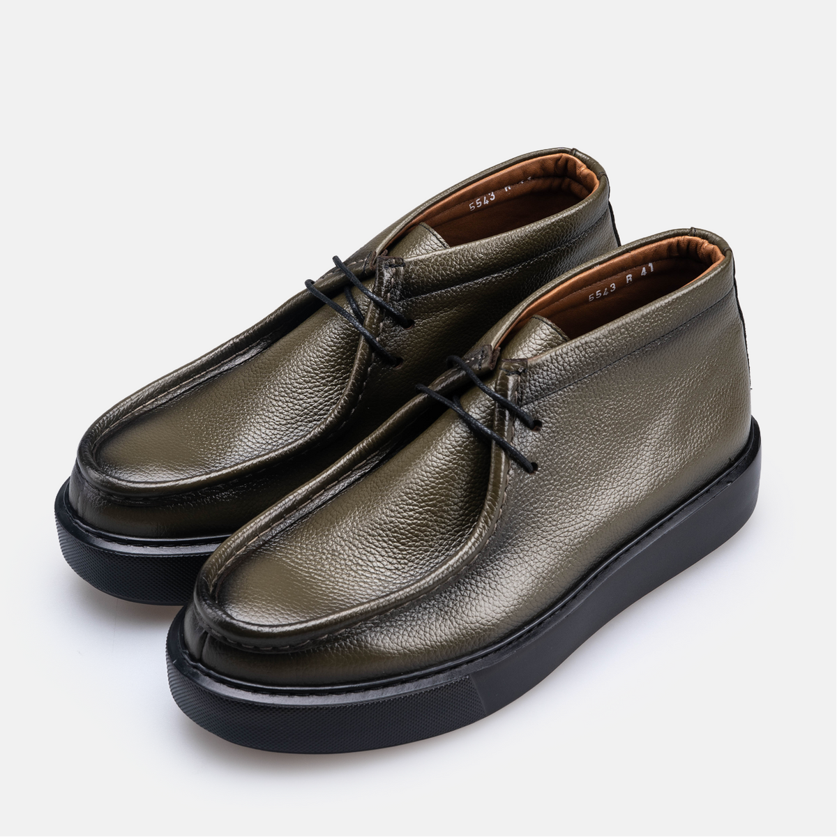 Volzak 5543 Bottine en cuir Vert Grainé