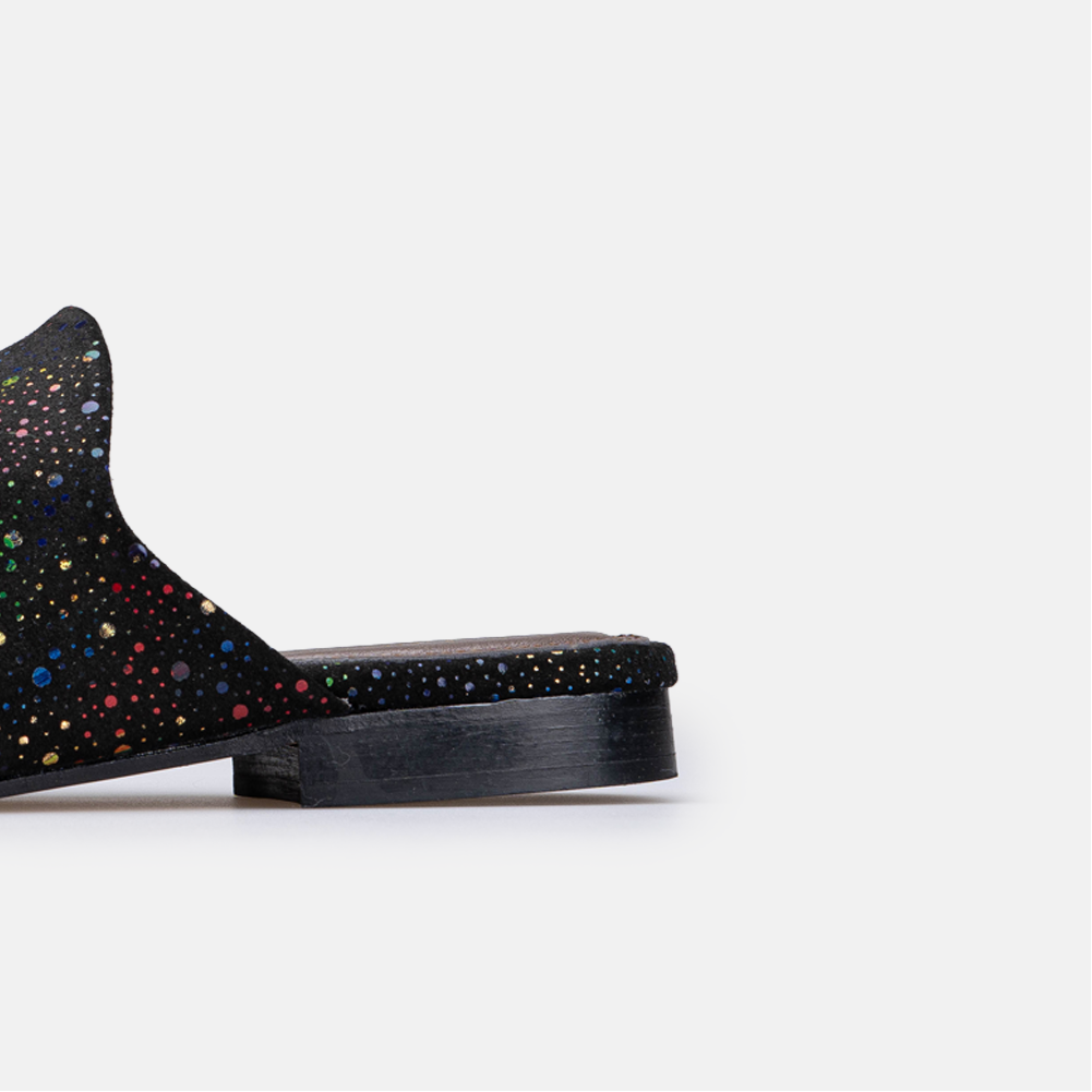 Volzak 3111 Mule en cuir Noir Multicouleur Édition limitée