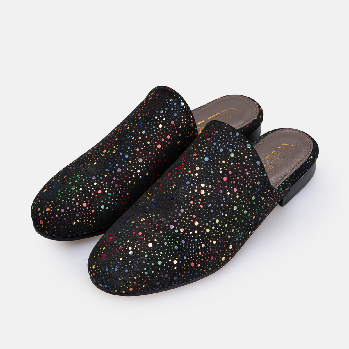 Volzak 3111 Mule en cuir Noir Multicouleur Édition limitée