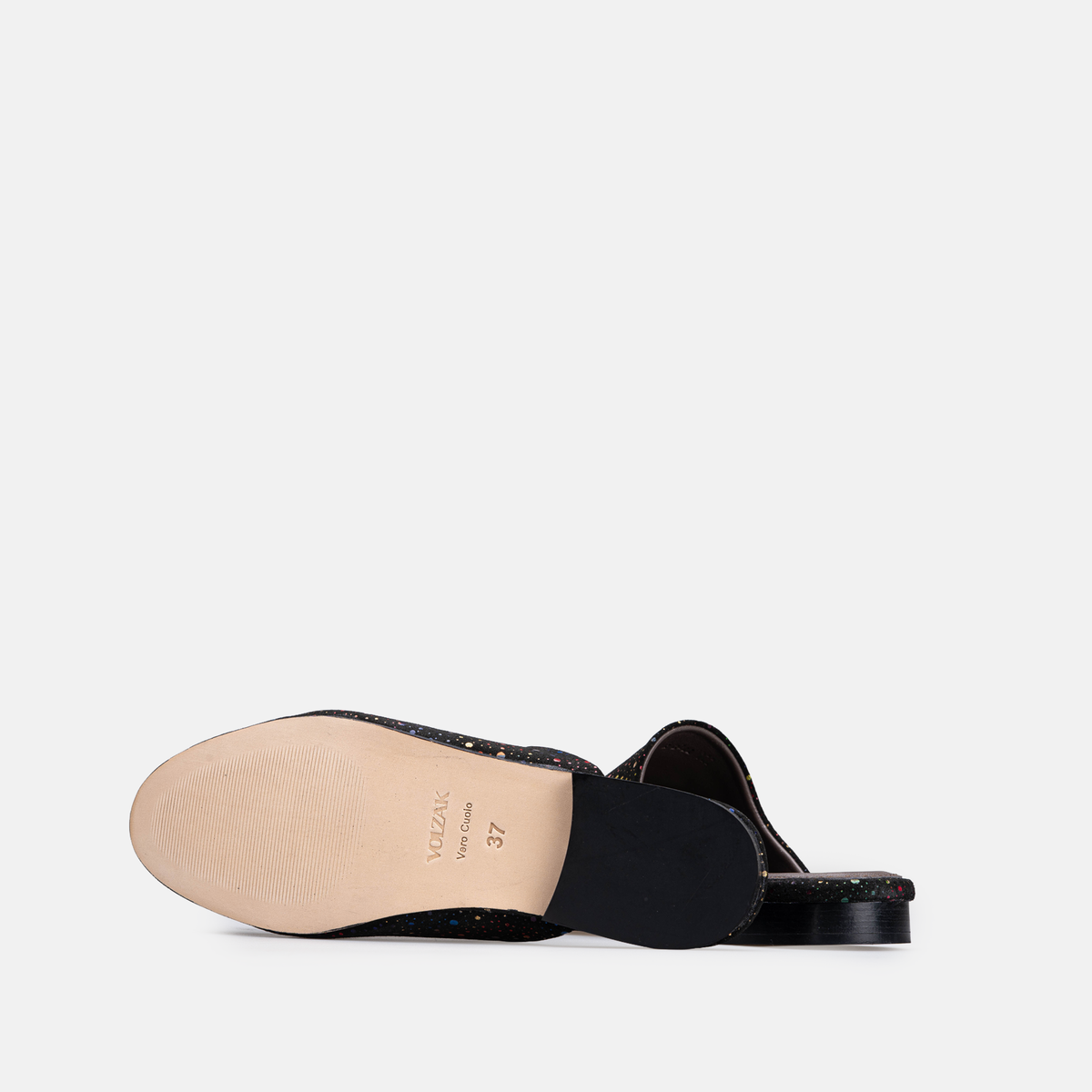 Volzak 3111 Mule en cuir Noir Multicouleur Édition limitée