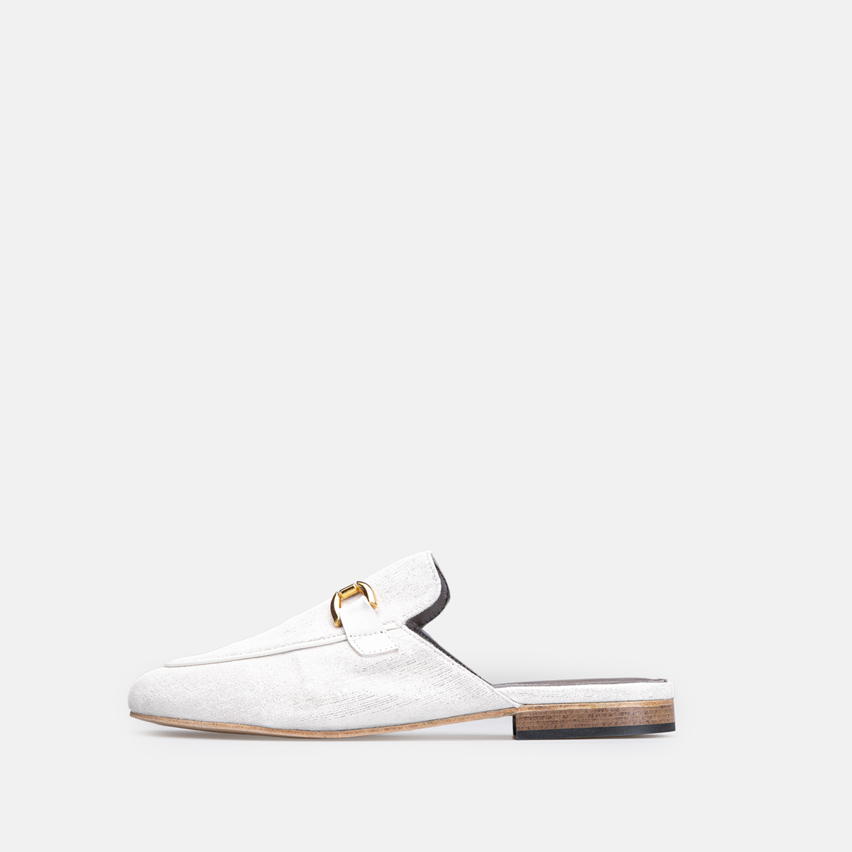 Volzak 3060 Mule en cuir Blanc Argenté Édition limitée
