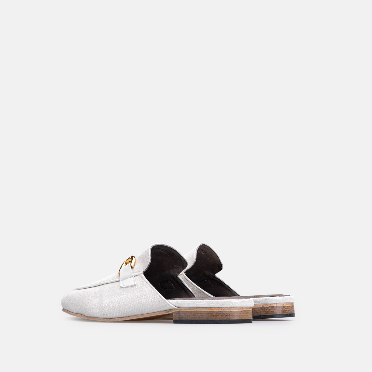 Volzak 3060 Mule en cuir Blanc Argenté Édition limitée