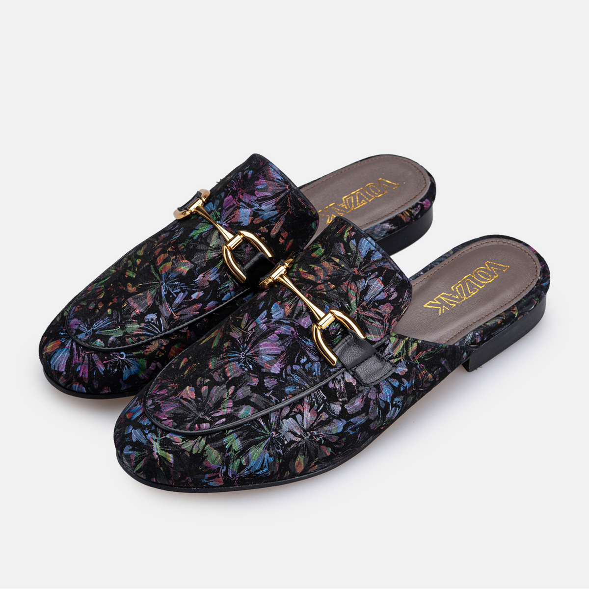 Volzak 3060 Mule en cuir Noir Multicouleur Édition limitée