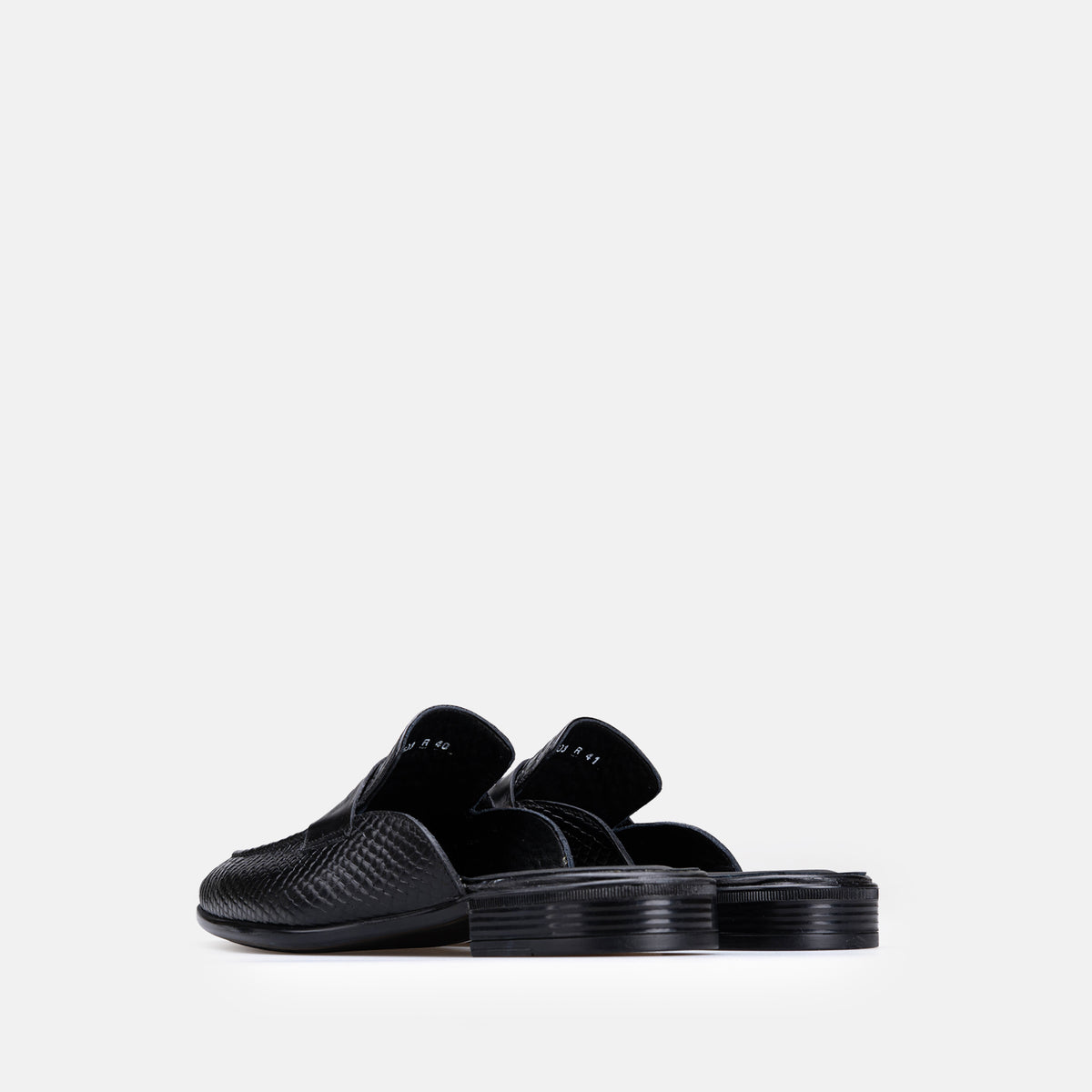 Volzak 5603 Mule en cuir Noir Croco
