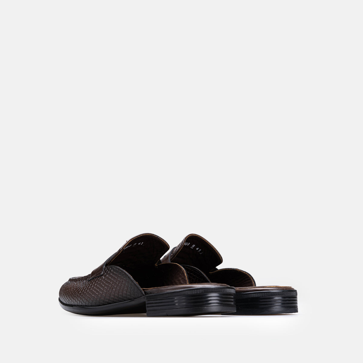 Volzak 5603 Mule en cuir Marron Croco