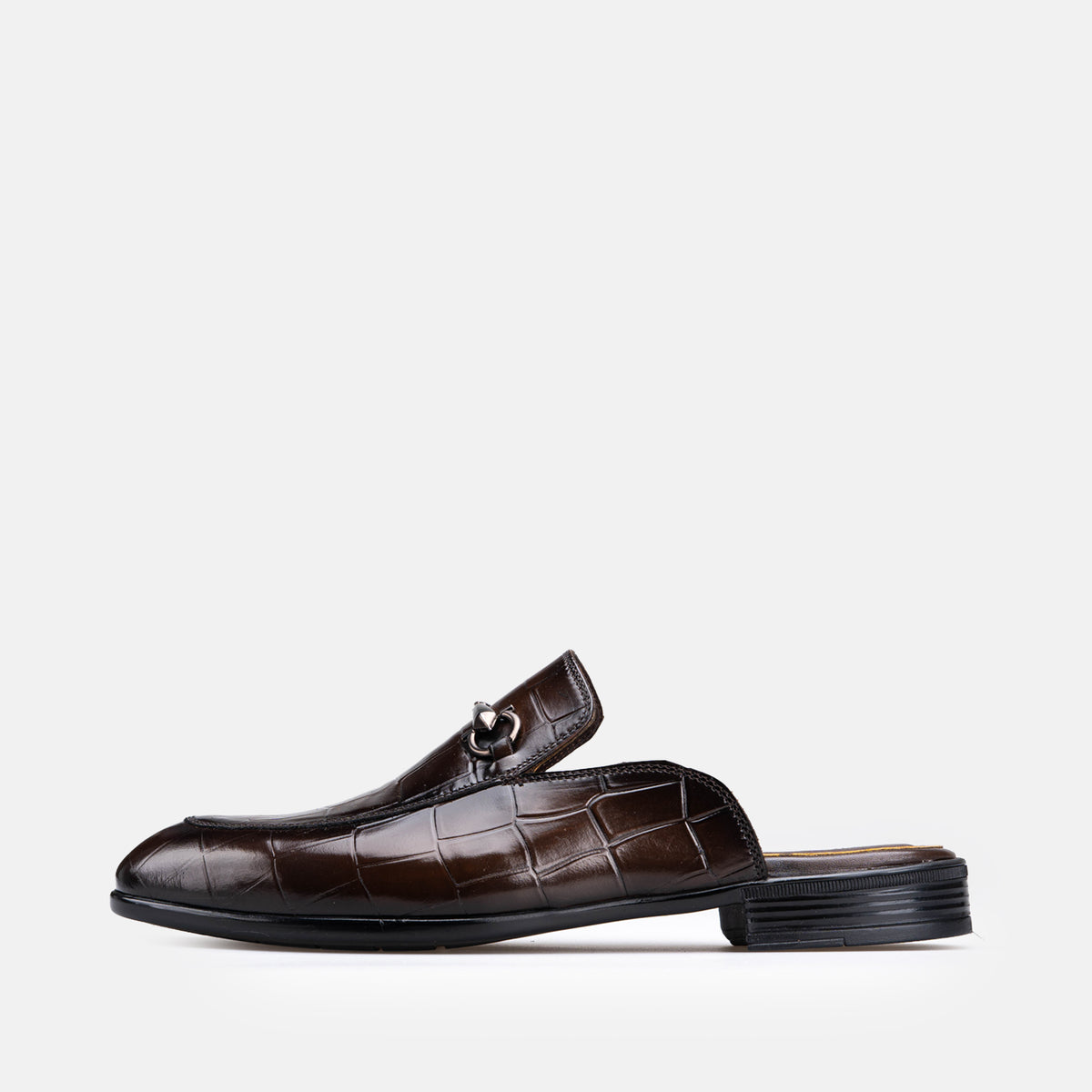Volzak 5604 Mule en cuir Marron Croco
