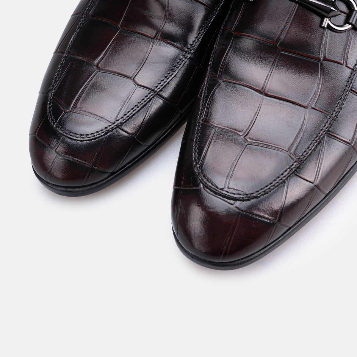 Volzak 5604 Mule en cuir Bordeaux Croco
