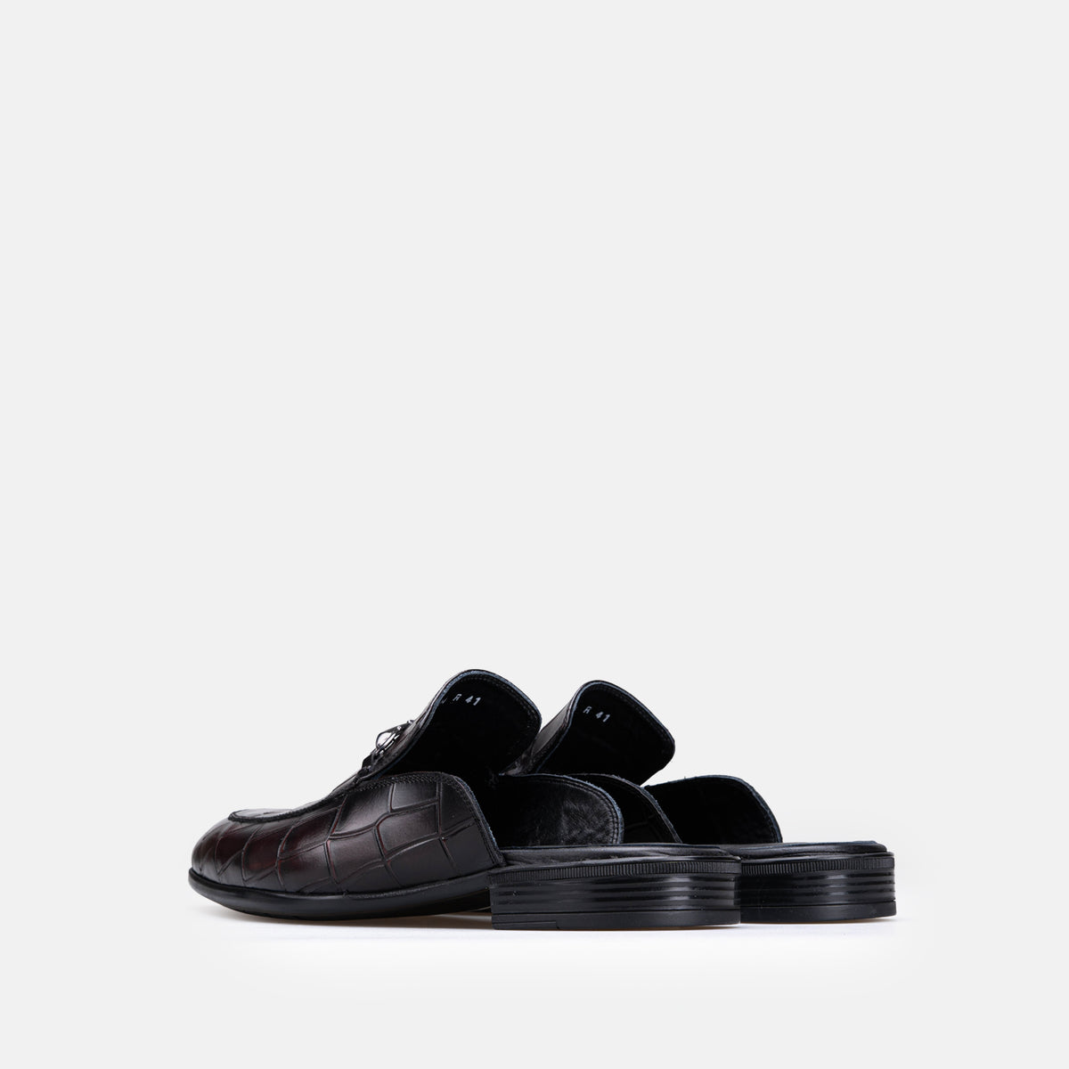 Volzak 5604 Mule en cuir Bordeaux Croco