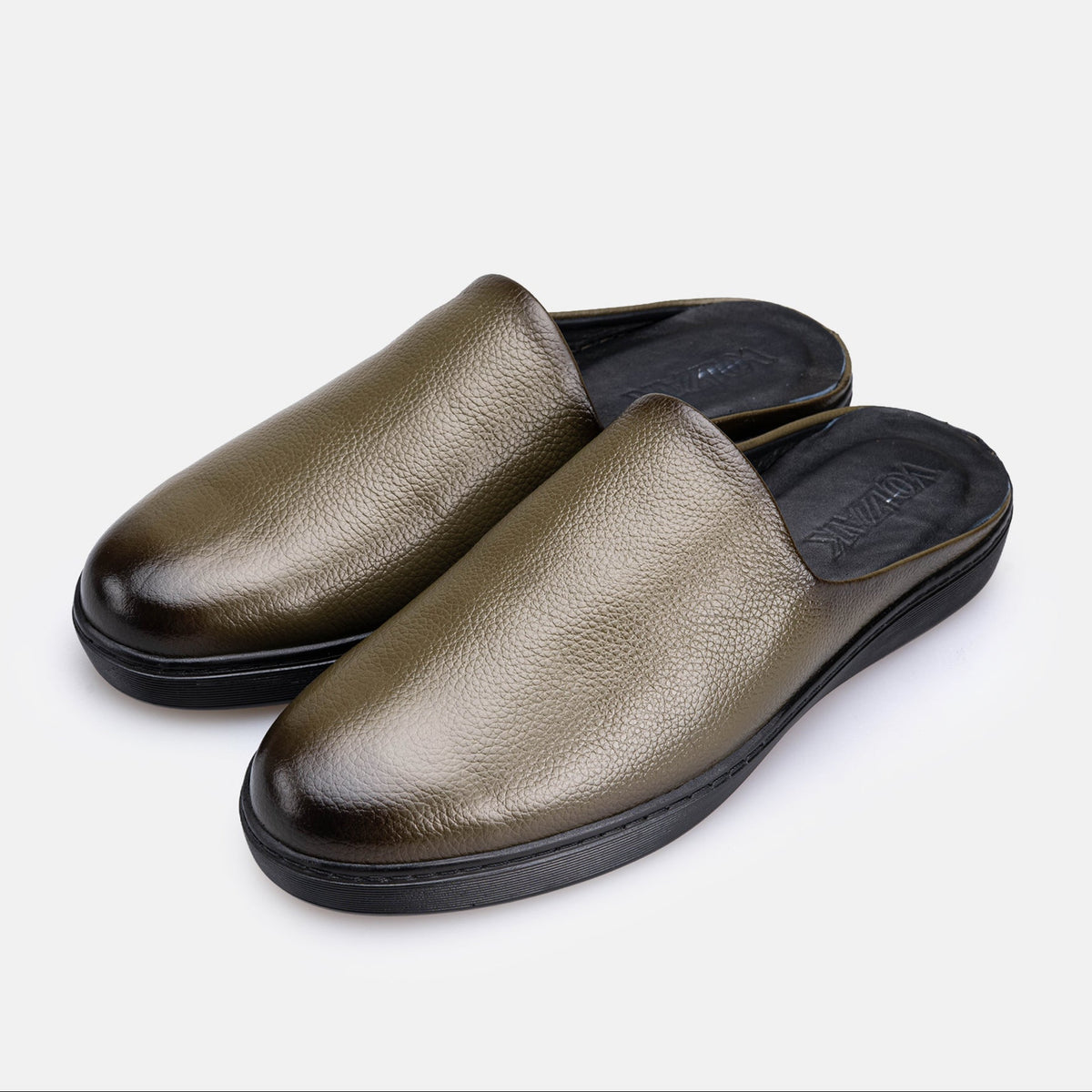 Volzak 5602 Mule en cuir Vert Grainé