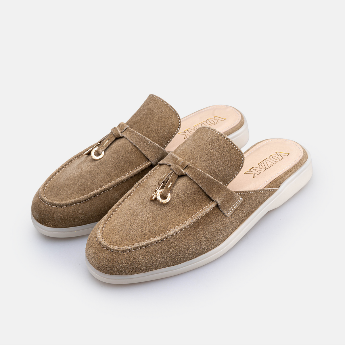 Volzak 0777 Mule en daim Vert  Olive