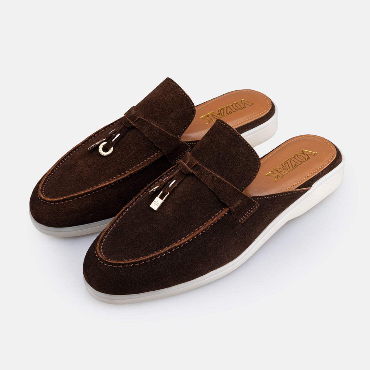 Volzak 0777 Mule en daim Marron