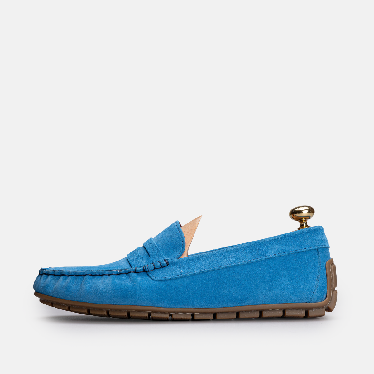 Volzak 704 Mocassin en daim Bleu Ciel