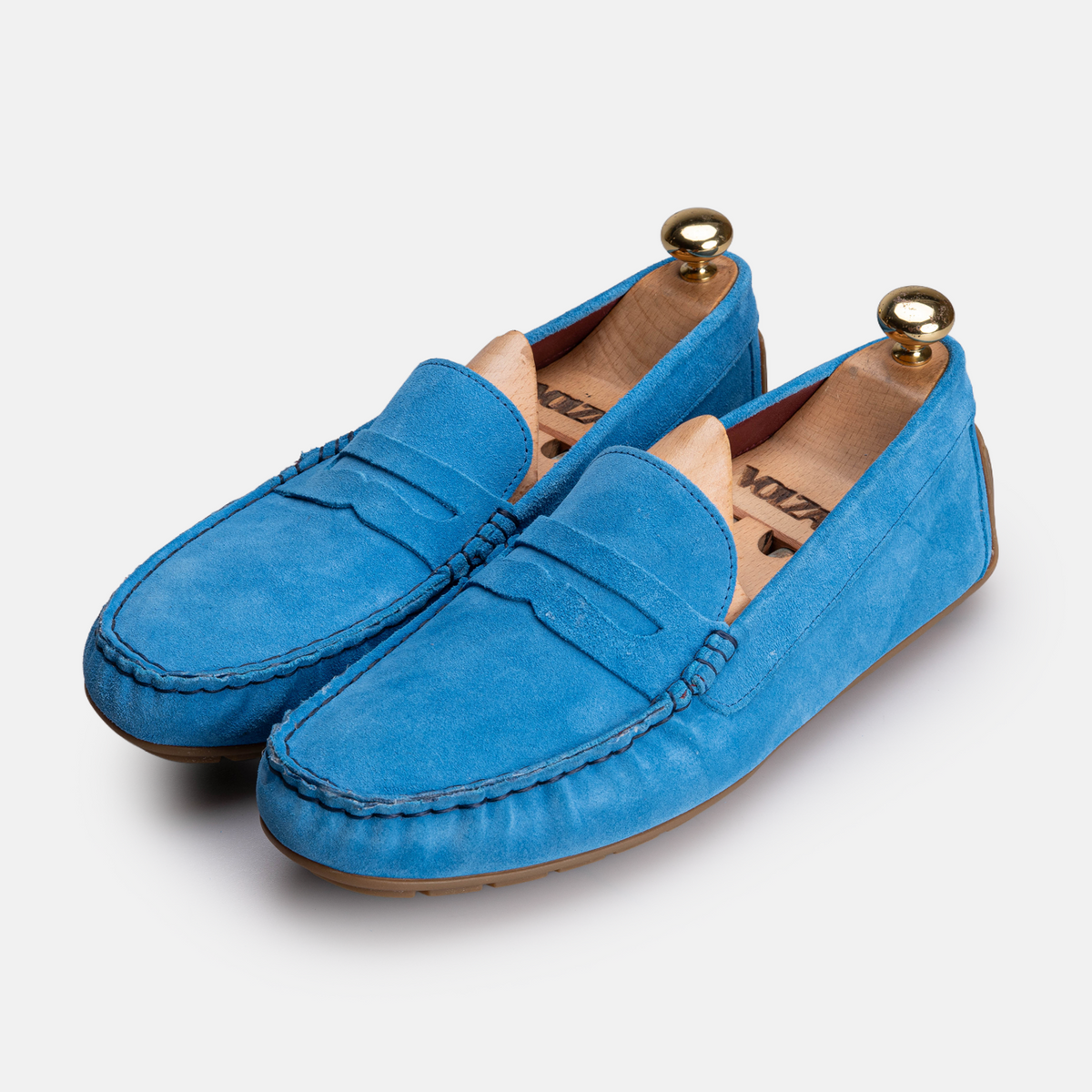 Volzak 704 Mocassin en daim Bleu Ciel
