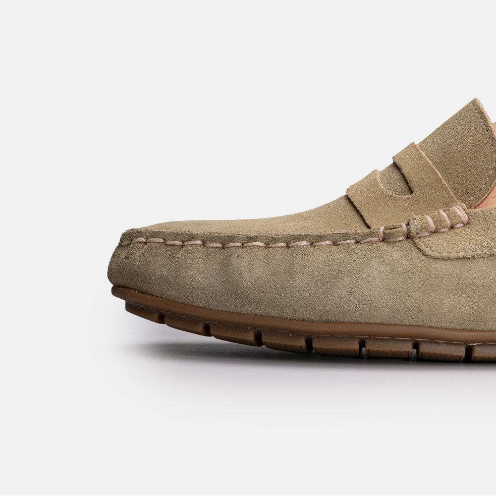 Volzak 704 Mocassin en daim Beige