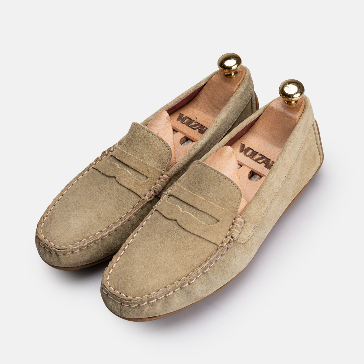 Volzak 704 Mocassin en daim Beige