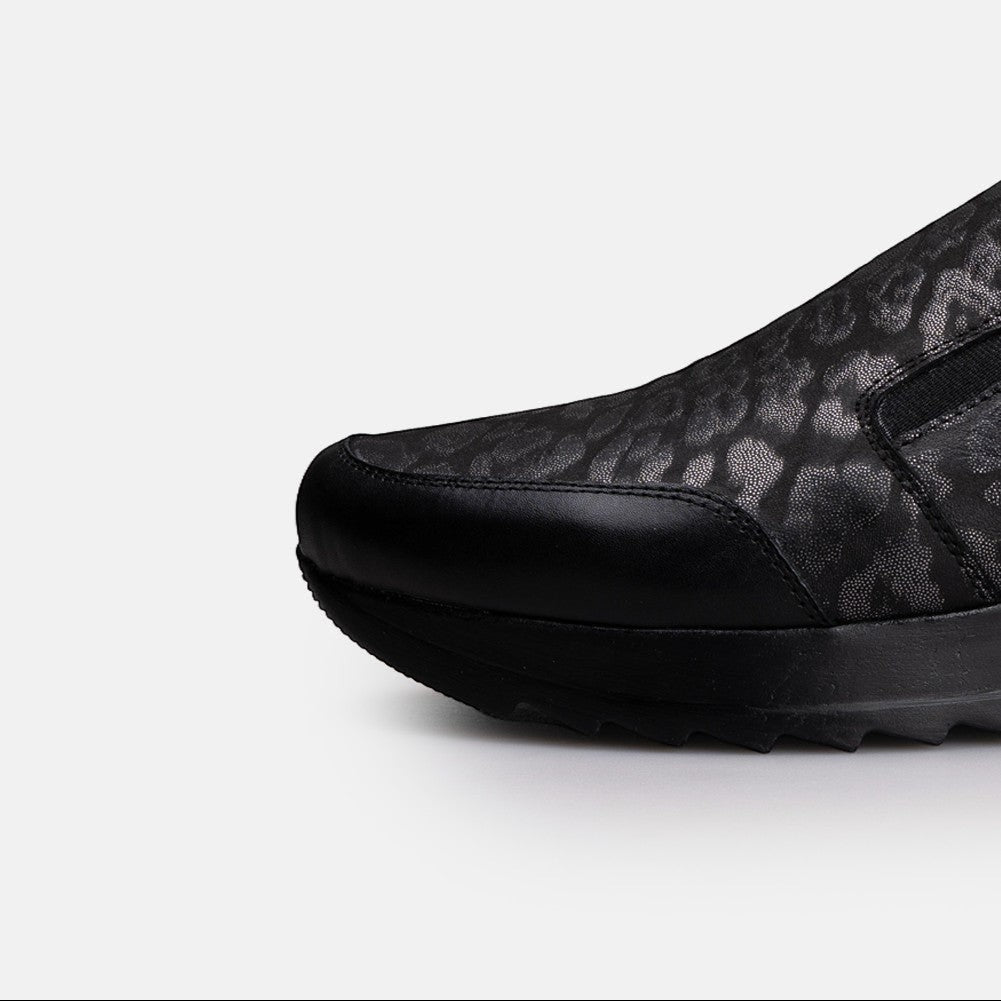 Volzak 1000 Basket en cuir Noir Argenté