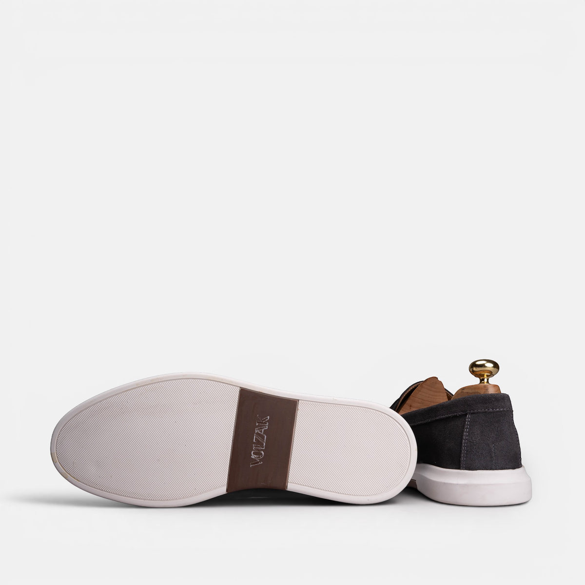 Volzak 711 Mocassin en daim Gris Foncé