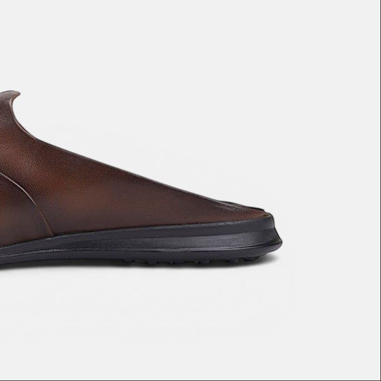 Volzak 5402 Mule en cuir Marron Vintage