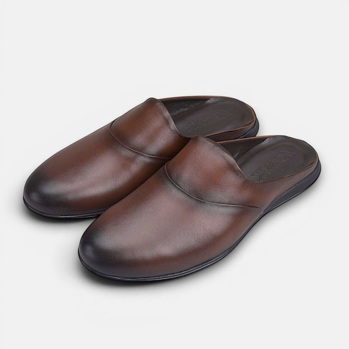 Volzak 5402 Mule en cuir Marron Vintage