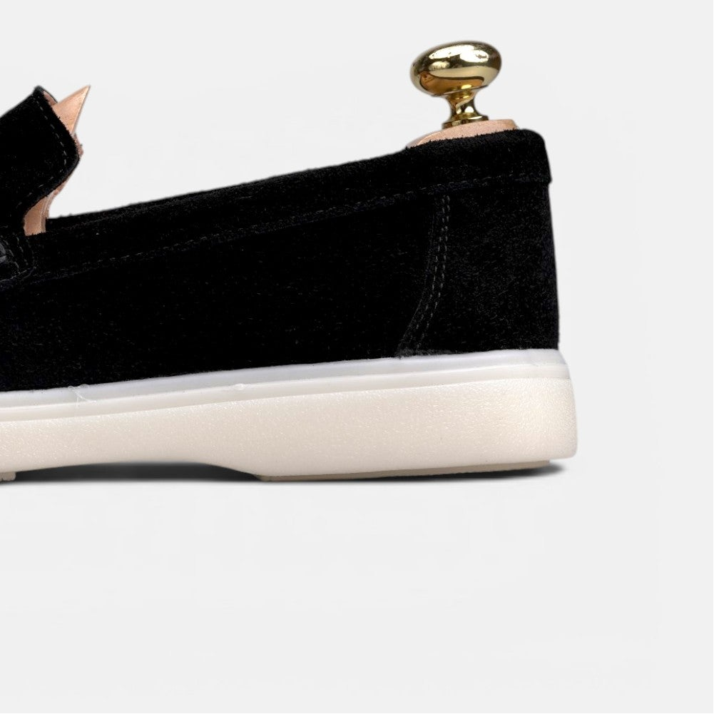 Volzak 713 Mocassin en daim Noir