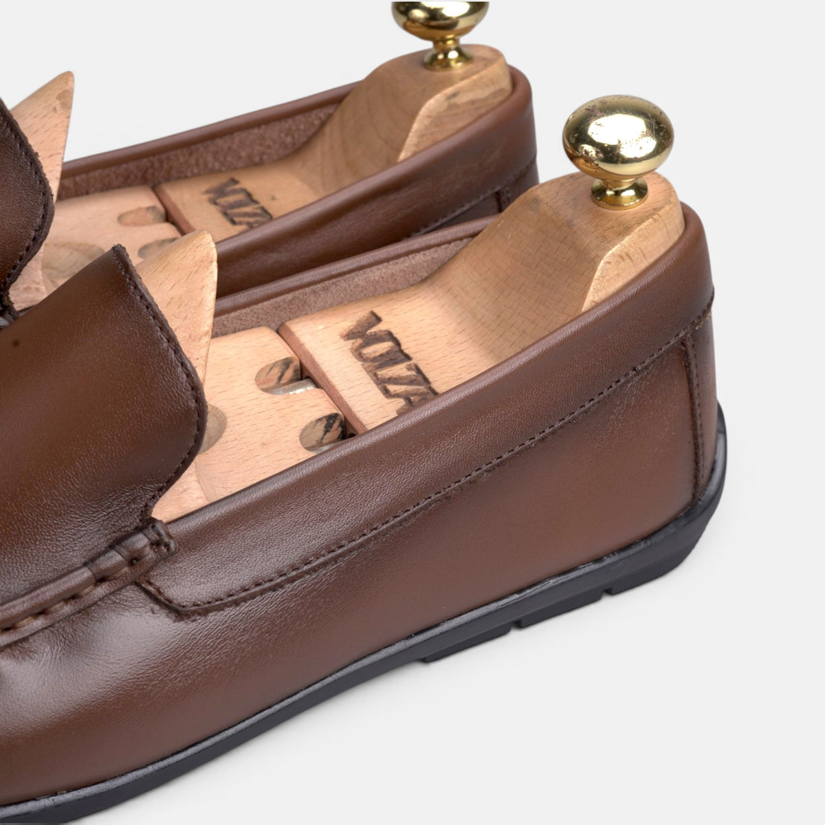 Volzak 5608 Mocassin en cuir Marron Vintage