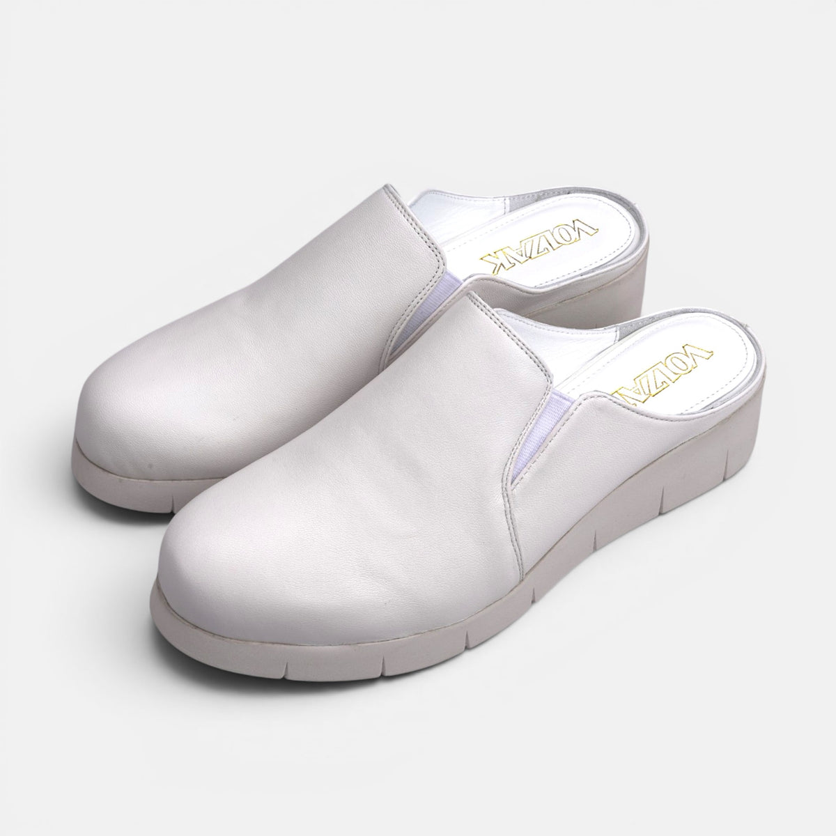 Volzak 06 Sabot en cuir Blanc Cassé
