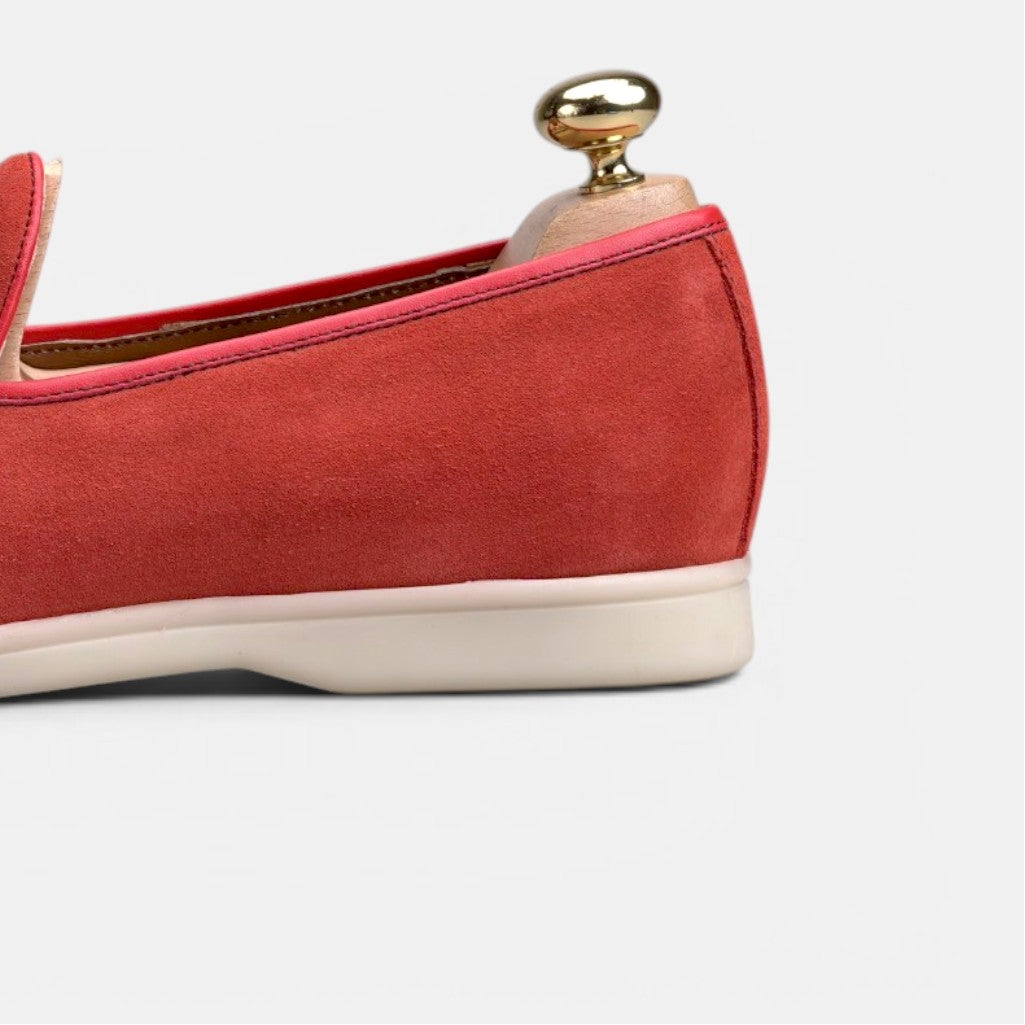 Volzak 5607 Mocassin en daim Rouge brique