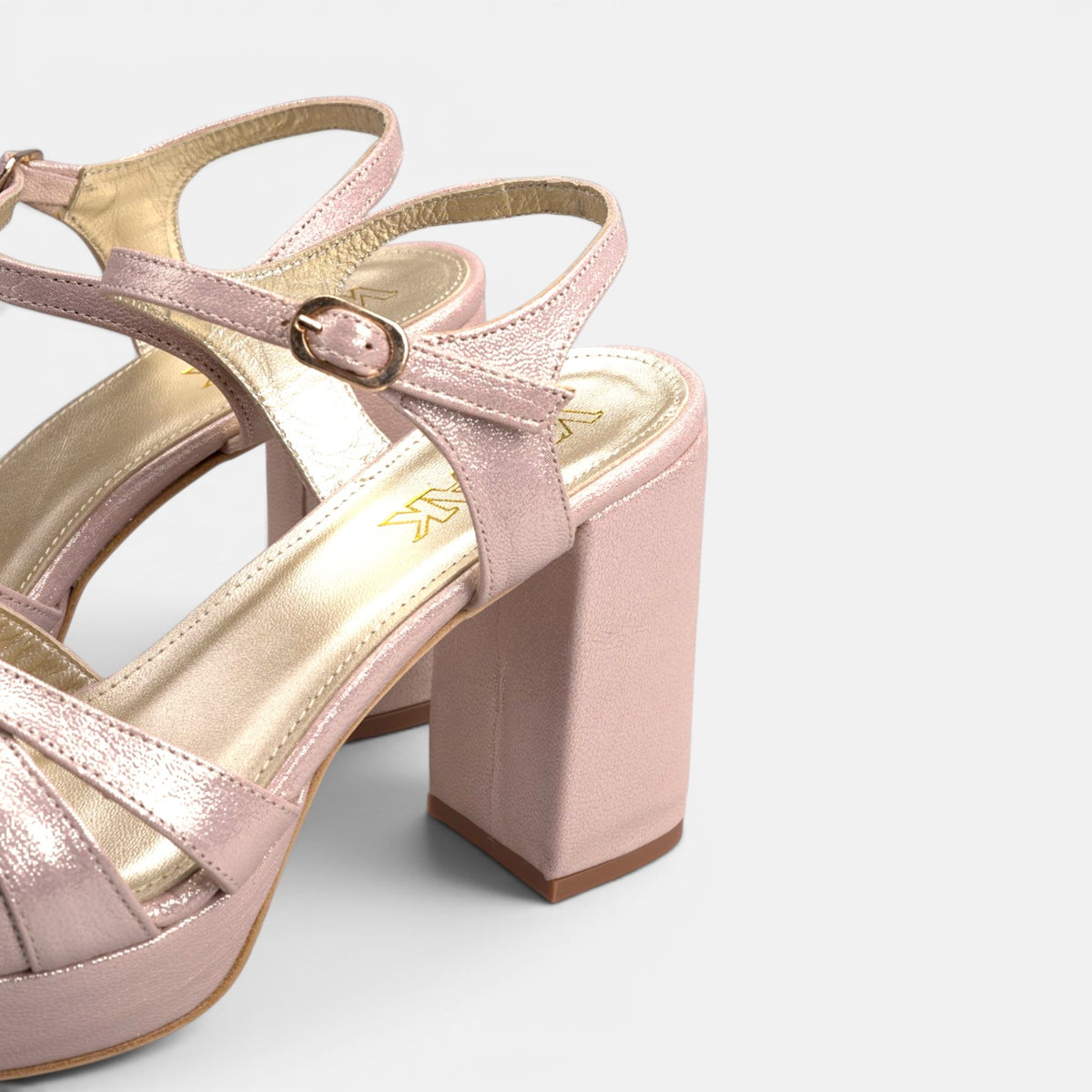 Volzak 800 Sandale à talon en cuir Rose