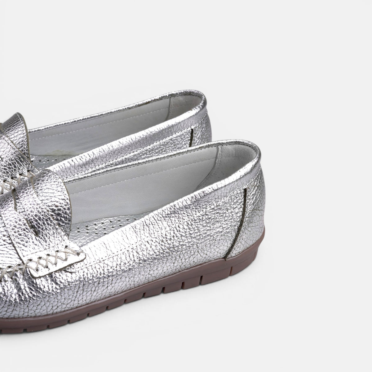 Volzak 897 Mocassin en cuir Argenté