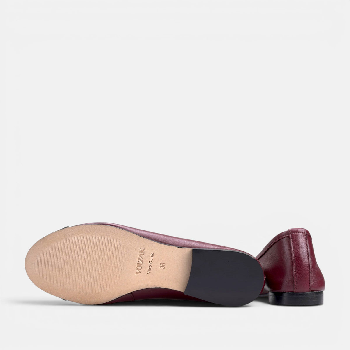 Volzak 078 Ballerine en cuir Burgundy