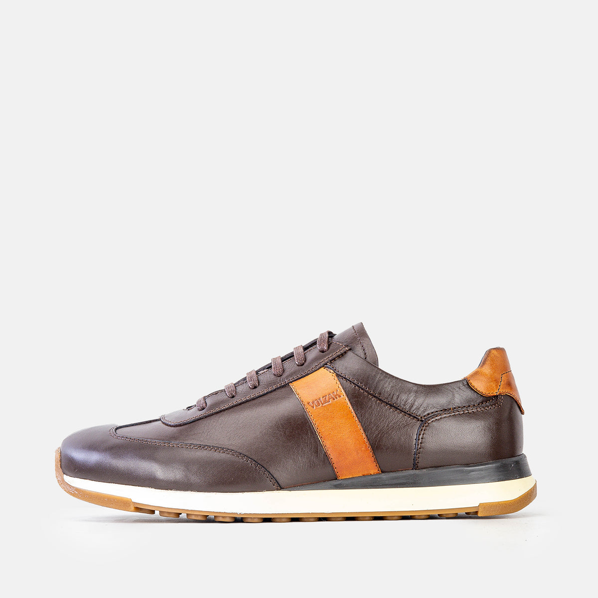 Volzak 6048 Camel Brown Leather Sneakers
