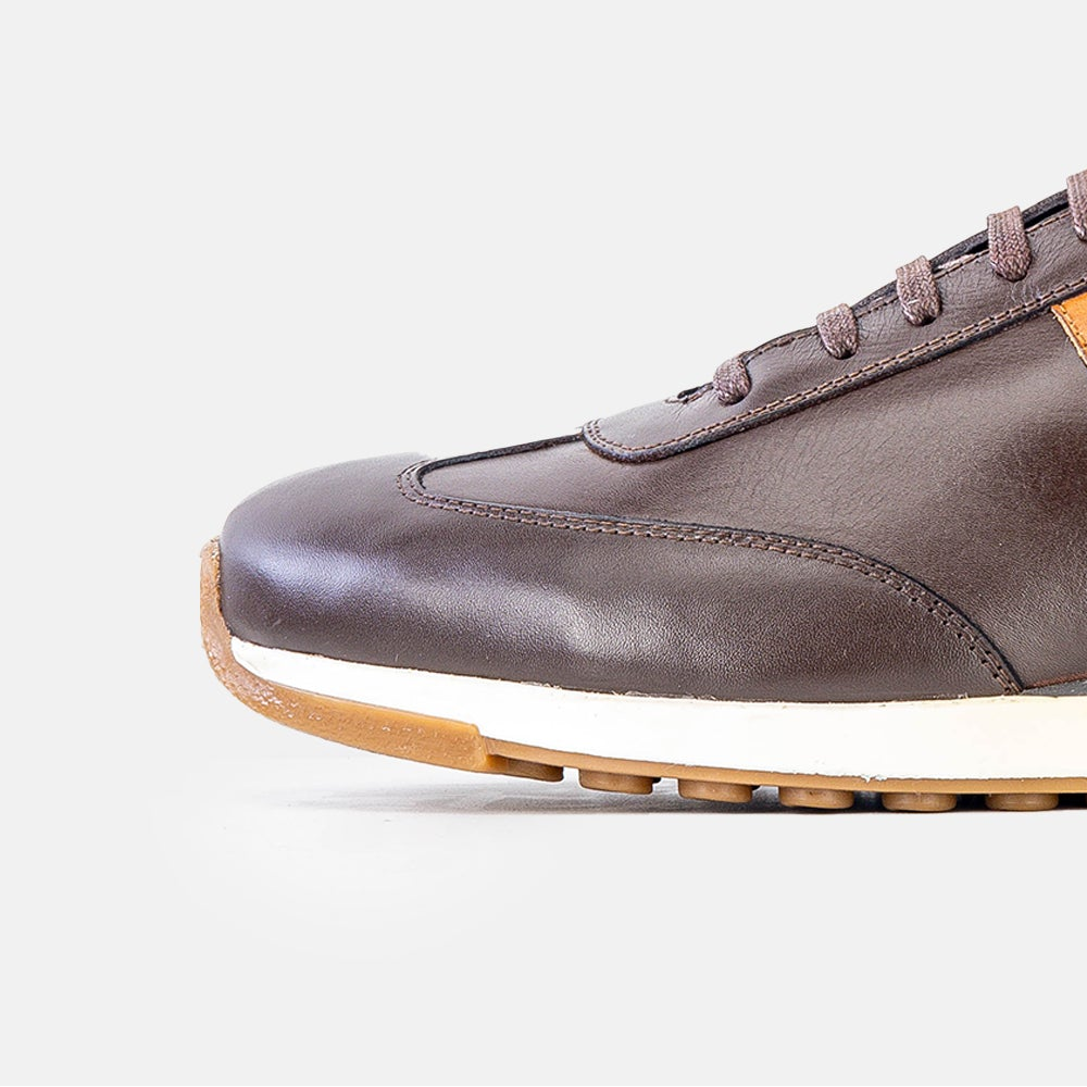 Volzak 6048 Camel Brown Leather Sneakers