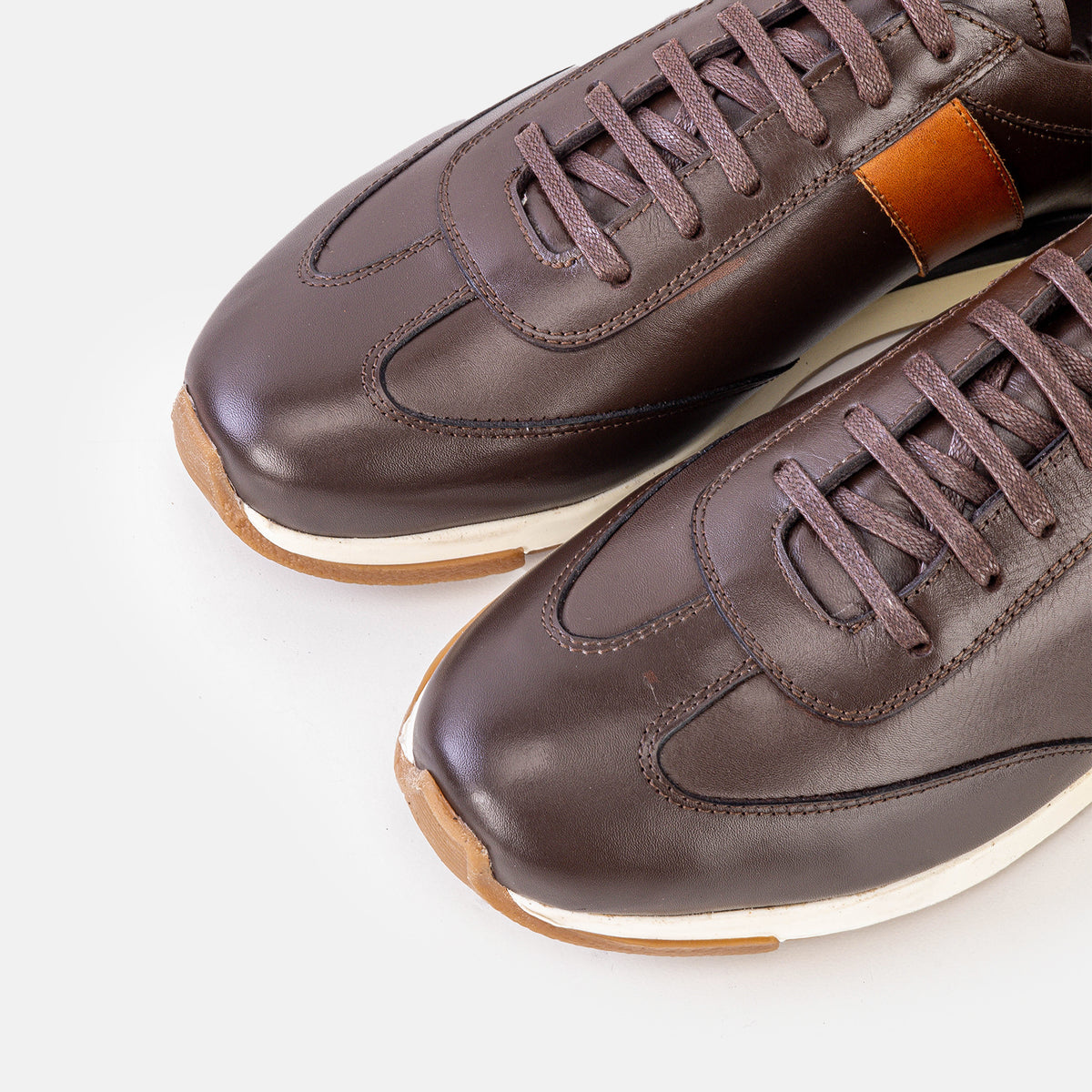 Volzak 6048 Camel Brown Leather Sneakers