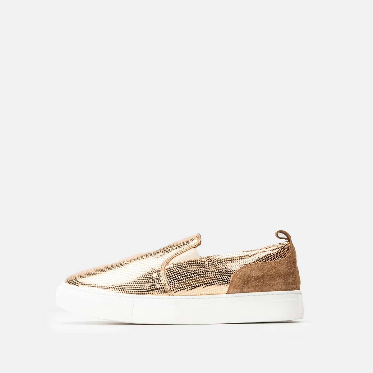 Volzak 072 Basket en cuir OR Rose Serpent