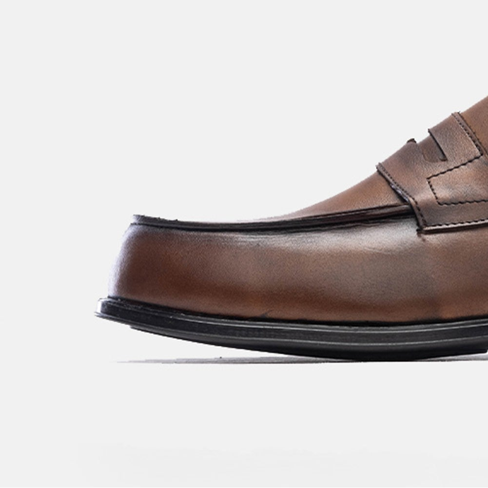 Volzak 5157 Vintage Brown Leather Penny Loafer