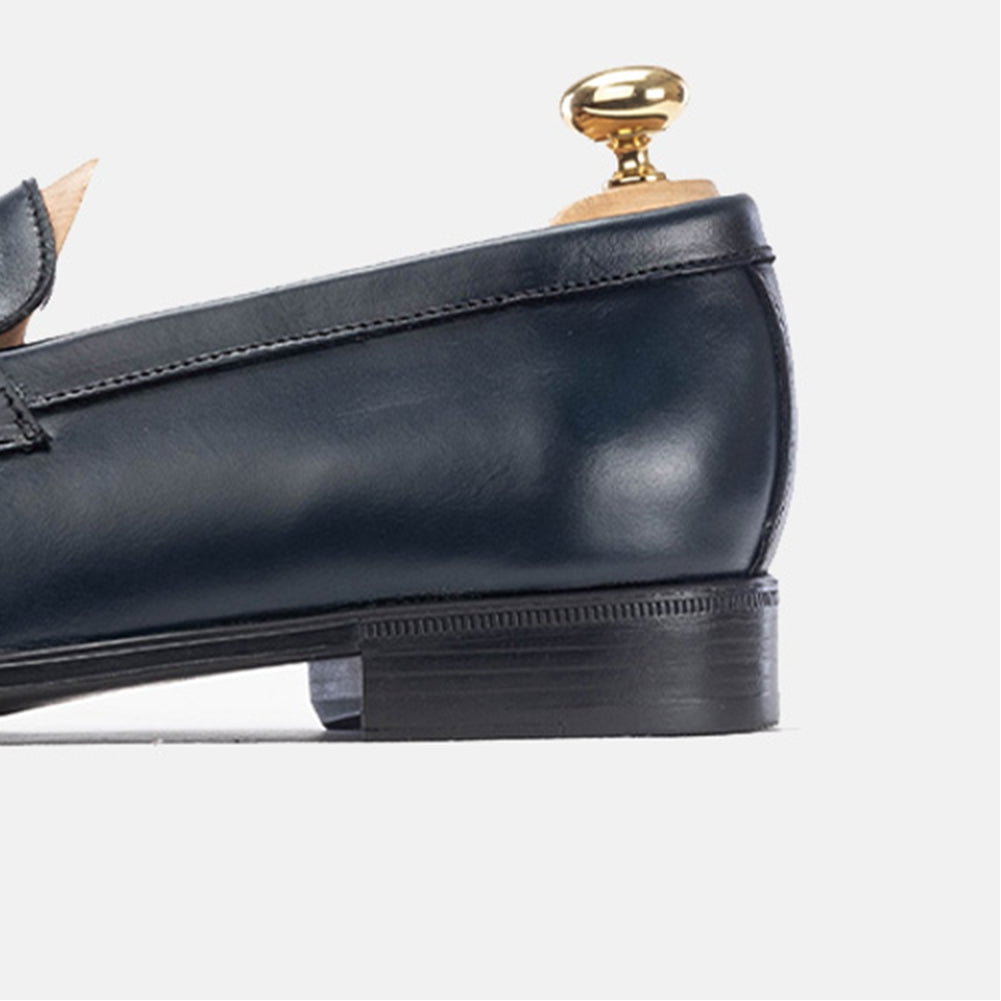 Volzak 5157 Leather Penny Loafer Blue