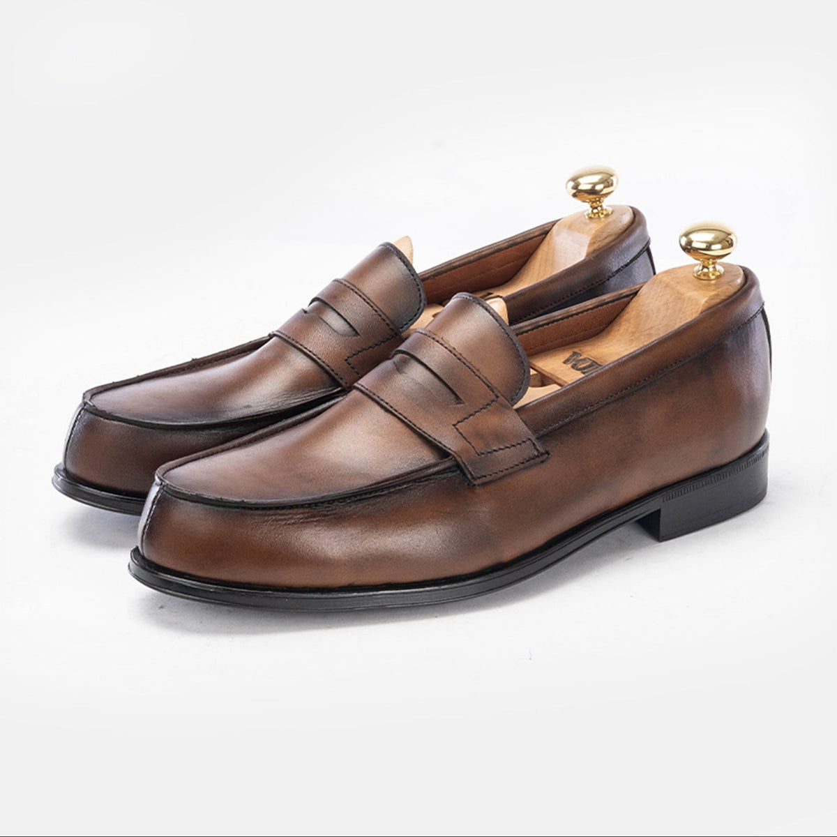 Volzak 5157 Vintage Brown Leather Penny Loafer