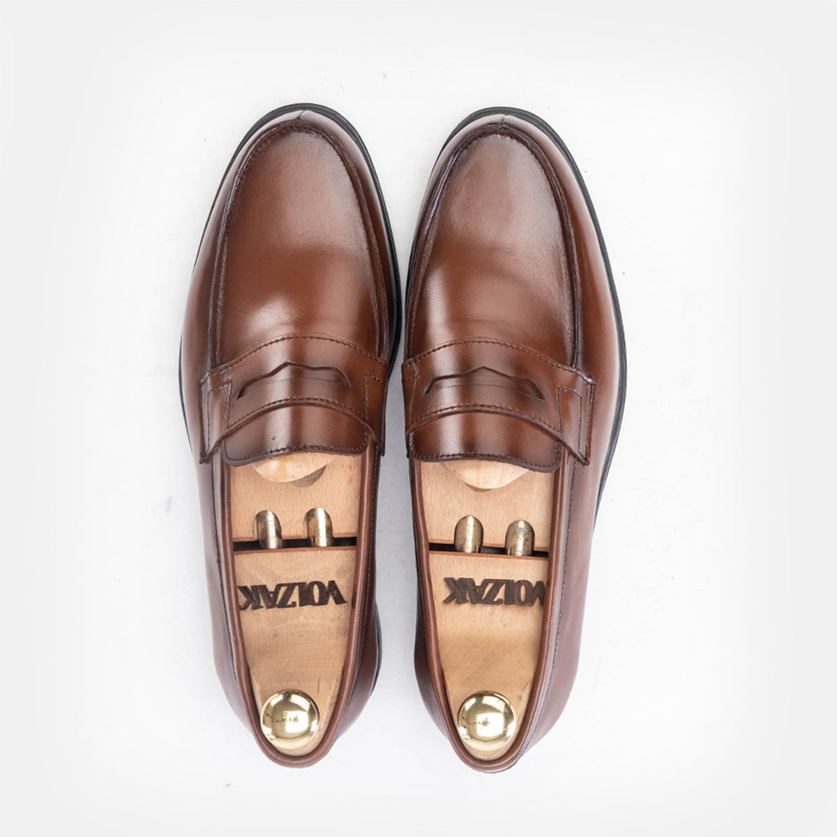Volzak 5157 Camel Leather Penny Loafer