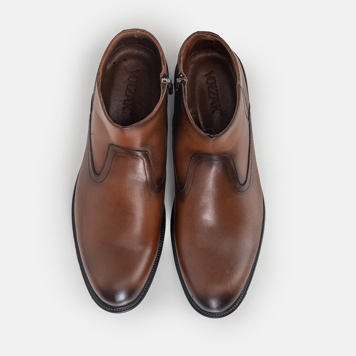 Volzak 5305 Bottine en cuir Marron Vintage