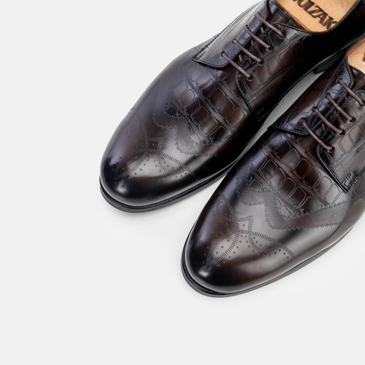 Volzak 5337 chaussure en cuir Démasquable Marron vintage