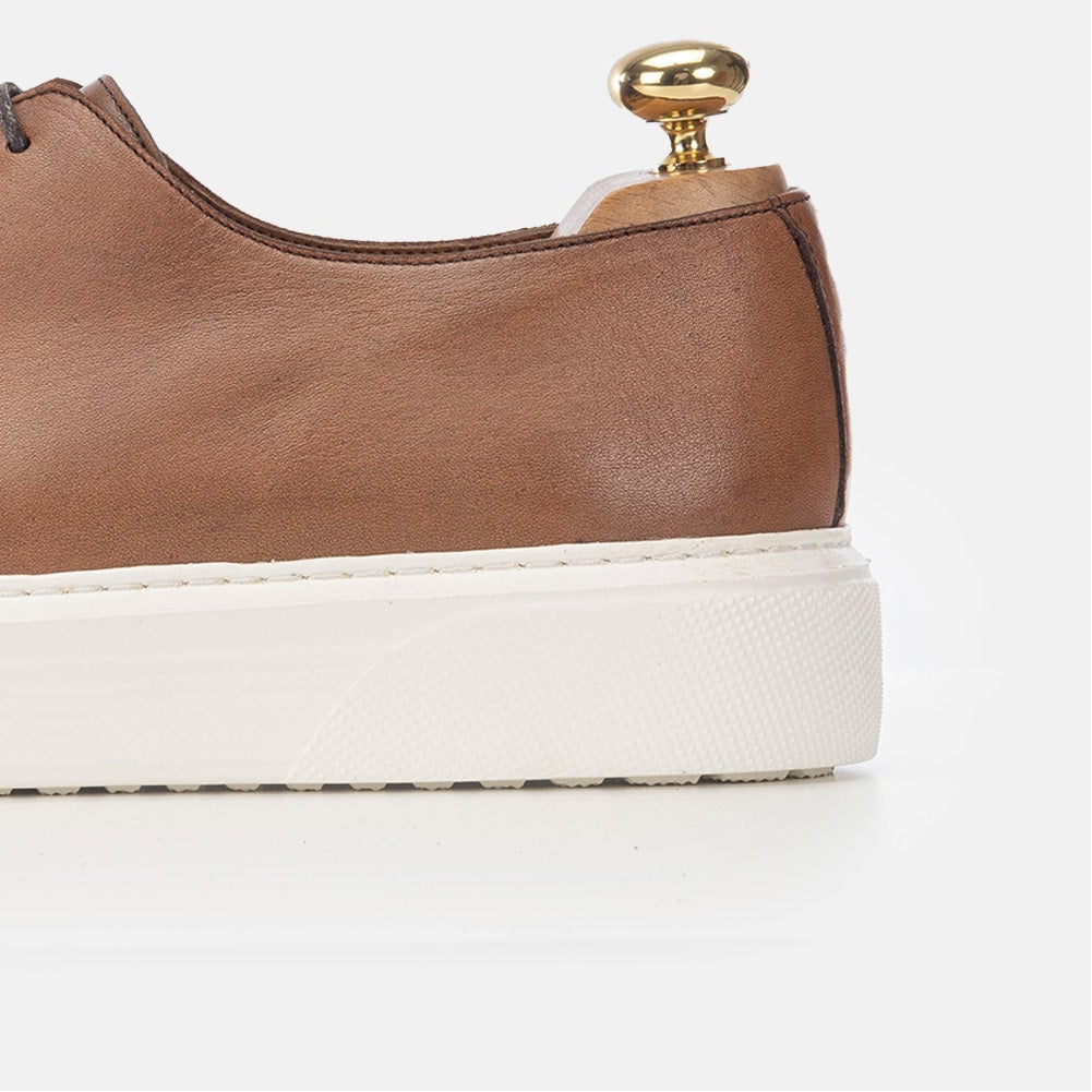 Volzak 5233 Vintage Brown Leather Sneakers