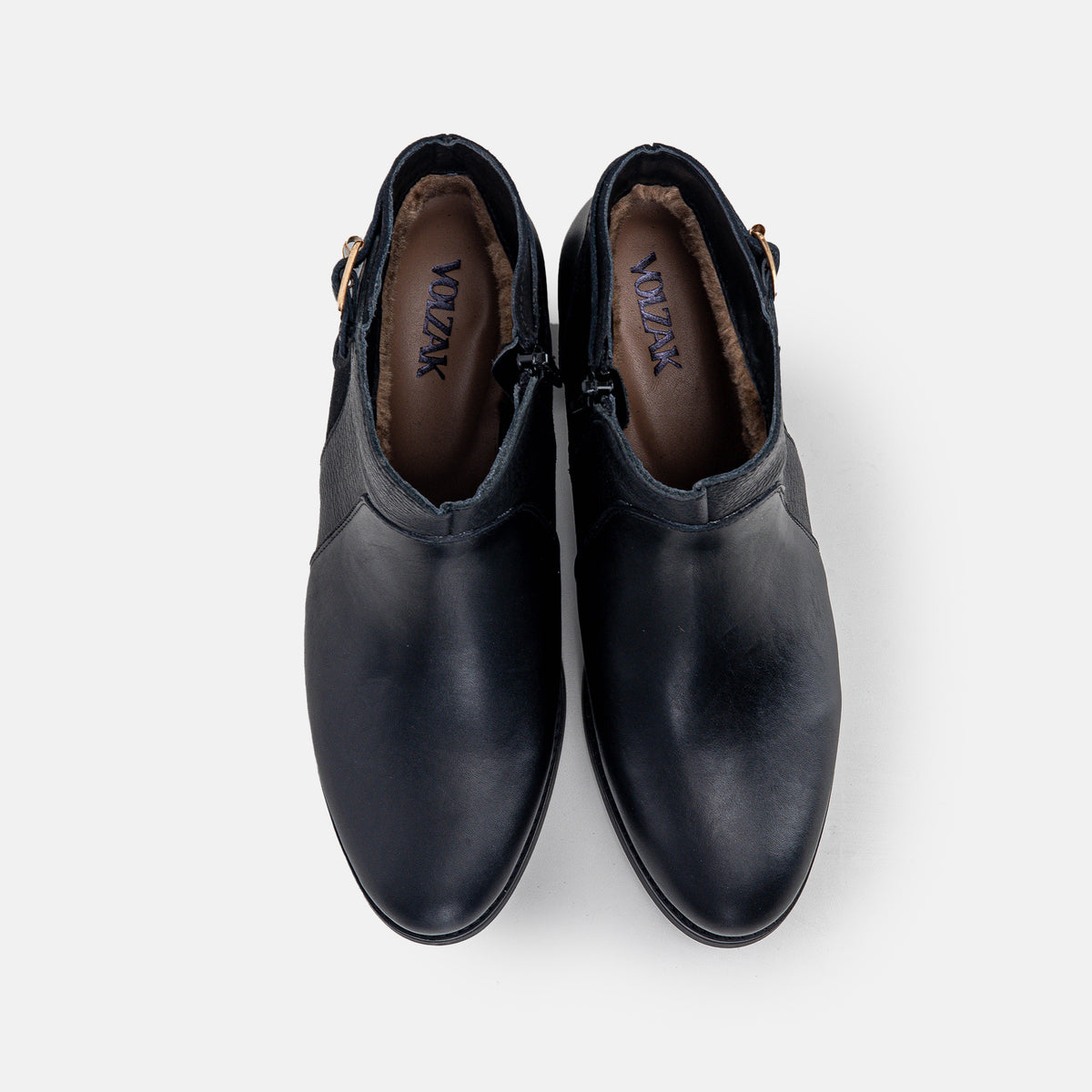 Volzak 3018 Black Leather Ankle Boot